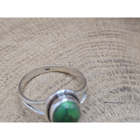 Echt Zilveren ring met Groene Koper Turquoise